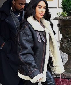 Kim Kardashian Black Leather Jacket