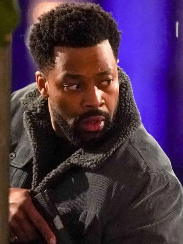 LaRoyce Hawkins Chicago P.D Gray Shearling Jacket Kevin Atwater Chicago P.D Shearling Jacket