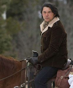 TV Series Longmire Henry Standing Bear Brown Leather Shearling Coat