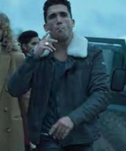 Jaime Lorente Money Heist Denver Shearling Leather Jacket