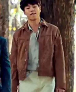 Hyun-Woo Lee Money Heist Korea – Joint Economic Area Rio Brown Leather Jacket
