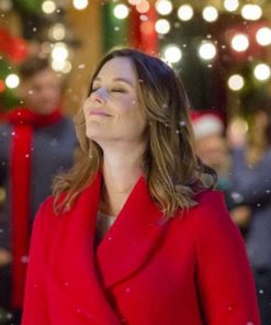 Ashley Williams Christmas in Evergreen Red Wool Coat