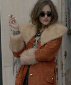 TV Series Mr. Robot Darlene Suede Brown Leather Shearling Coat