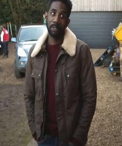 Rhashan Stone Finding Alice 2021 Nathan Brown Shearling Jacket