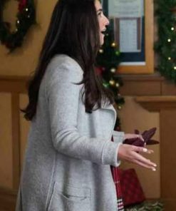 Emily Dashing Home for Christmas White Wool Trench Coat