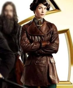 Gemma Arterton The King’s Man Brown Leather Coat
