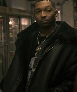 Lou-Lou Power Book III Raising Kanan Black Leather Shearling Jacket