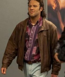 Pam & Tommy Seth Rogen Brown Leather Jacket