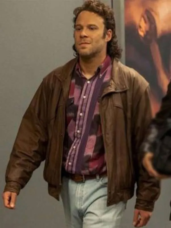 Rand Gauthier Pam & Tommy Brown Leather Jacket Pam & Tommy Seth Rogen Brown Leather Jacket