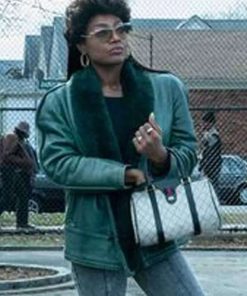 Patina Miller Power Book III Raquel Thomas Leather Shearling Jacket