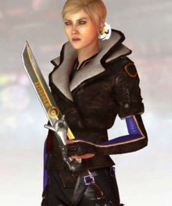 Olga Sedova Video Game Remember Me Black Leather Shearling Jacket