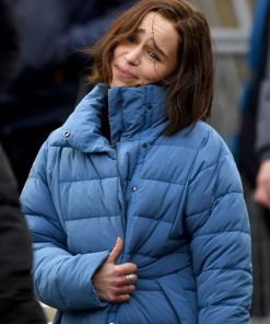 Abigail Brand Secret Invasion Blue Puffer Trench Coat