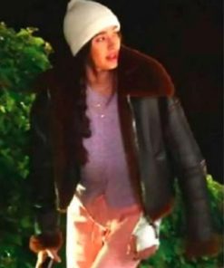 TV Series Real Girlfriends in Paris Self Brown Shearling Leather Jacket