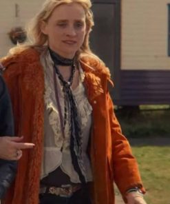 TV Series Sex Education Brown Shearling Leather Coat