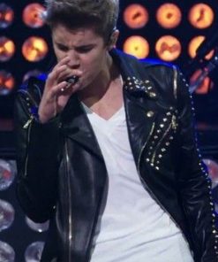 Justin Bieber All Around The World Black Leather Jacket