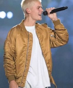Justin Bieber Brown Bomber Jacket