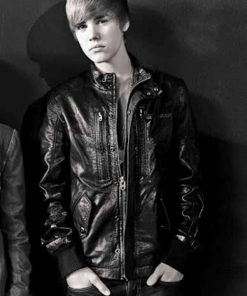 Never Say Never Justin Bieber Black Leather Jacket