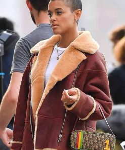 Julien Calloway Gossip Girl Brown Leather Shearling Jacket