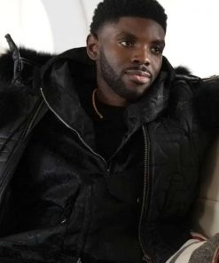 Tom Swift Tian Richards Black Shearling Bomber Jacket