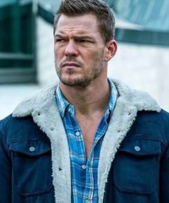 Alan Ritchson Titans Season 03 Blue Cotton Shearling Jacket