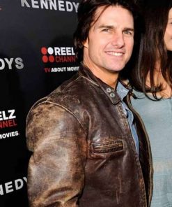 Tom Cruise The Kennedys Premiere Distressed Leather Jacket