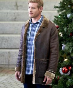 Keith McClain Nostalgic Christmas Brown Shearling Coat