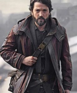 Diego Luna Andor Cassian Andor Brown Leather Coat