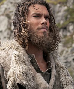 Sam Corlett Vikings Valhalla Gray Leather Trench Coat