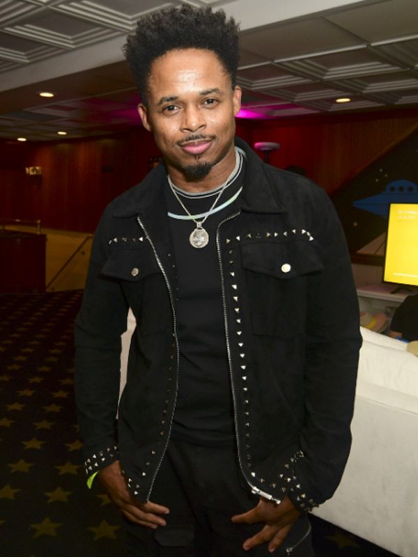 Walter Emanuel Jones Movie Event Bodies Bodies Bodies Black Suede Leather Jacket Premiere Night Bodies Bodies Bodies Walter Jones Jacket