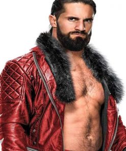 WWE Wrestler Seth Rollins Red Quilted Jacket