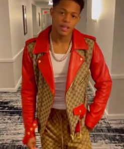 American Singer Yk Osiris Red Leather Jacket