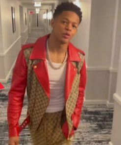 Yk Osiris American Singer Red Leather Jacket