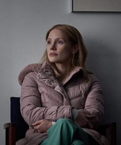 The Good Nurse Jessica Chastain Pink Puffer Jacket