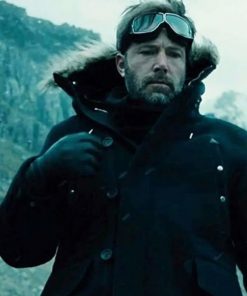 Bruce Wayne Justice League Black Wool Parka Jacket