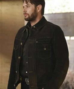 Jensen Ackles Big Sky Sheriff Beau Arlen Black Suede Leather Jacket