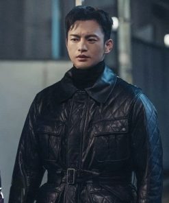 Nam Han-jun Cafe Minamdang Black Quilted Leather Jacket