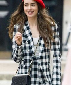 Emily in Paris Lily Collins Checkered Blazer