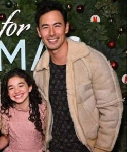 Tad Fairchild Falling for Christmas Suede Leather Jacket