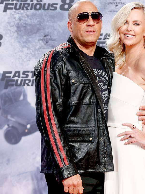 Fast and Furious 9 Premiere Dominic Toretto Leather Jacket Vin Diesel Fast and Furious 9 Premiere Jacket