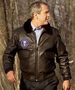 George Bush Leather Shearling Jacket