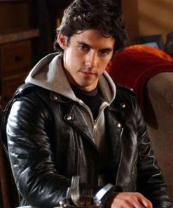 Jess Mariano Gilmore Girls Black Leather Biker Jacket