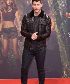 Nick Jonas Jumanji 3 Premier Shearling Jacket