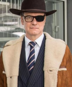 Colin Firth Kingsman Golden Circle Harry Hart Shearling Coat