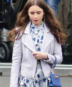 Emily in Paris Lily Collins Biker Jacket