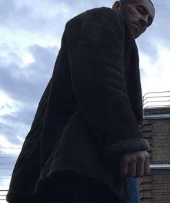 Cain Burgess Avengement Suede Leather Shearling Coat