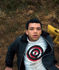 Tim Goodman Pokémon Detective Pikachu Black Shearling Leather Jacket