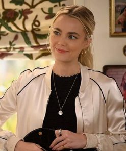 Maggie Rebecca Rittenhouse White Bomber Jacket