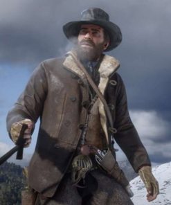 Scout Video Game Red Deed Redemption Leather Shearling Jacket