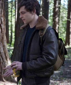 Harvey Kinkle Chilling Adventures of Sabrina Brown Leather Shearling Jacket