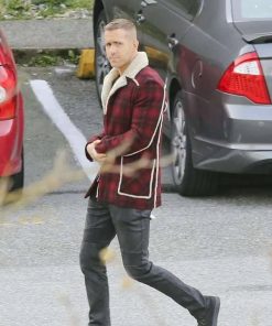 Deadpool Ryan Renolds Red Shearling Jacket